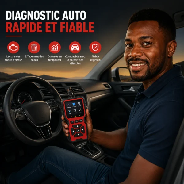 Scanner OBD2 pour voiture - Outil de diagnostic automobile (Guide d'utilisation offert)